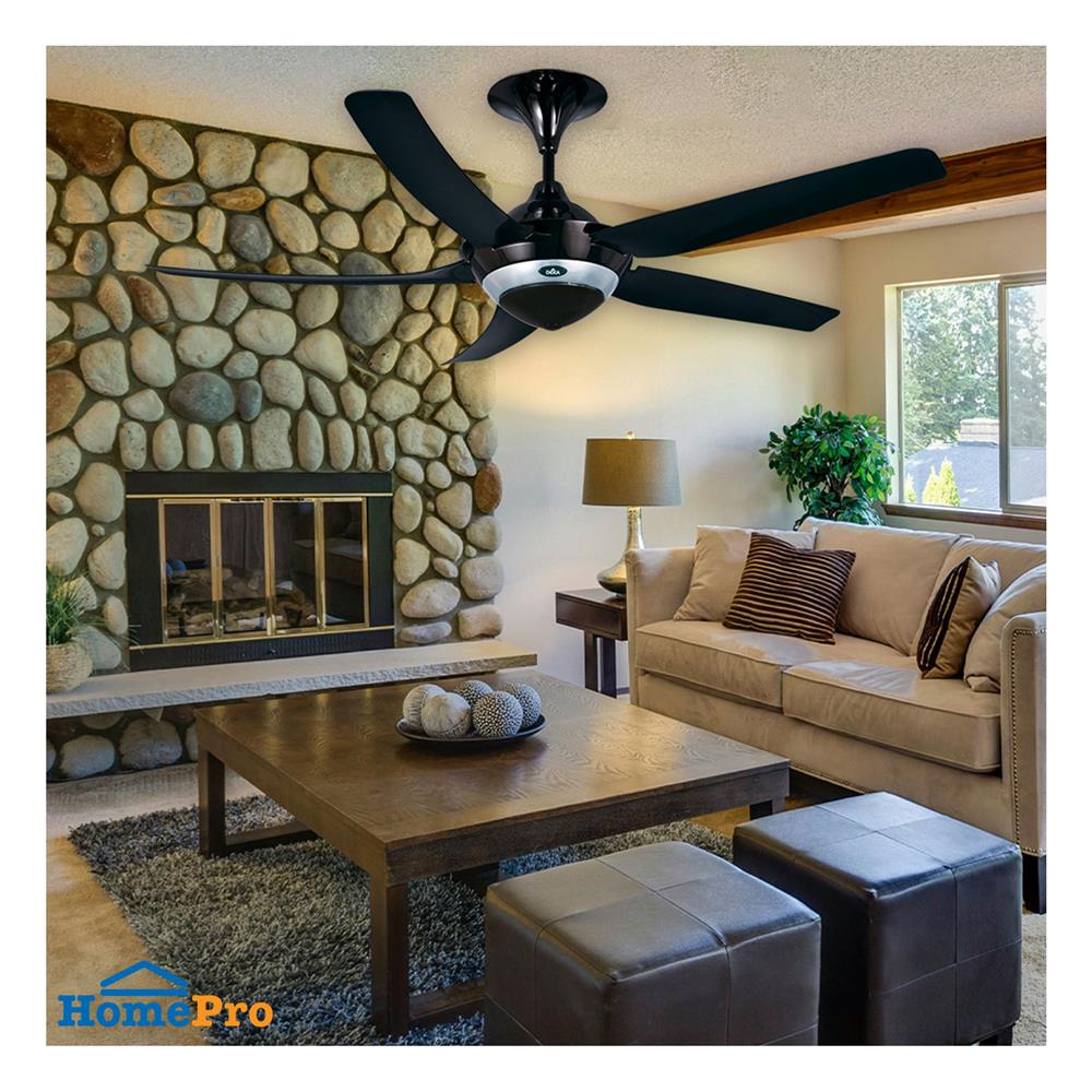 พัดลมไม่มีโคมไฟ CARINI DEKA-R28-BK 56 นิ้ว สีเงิน/ดำ