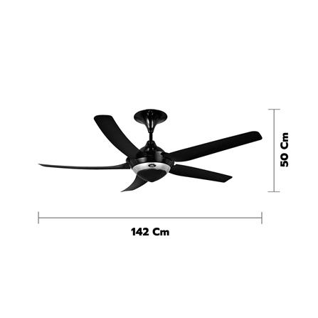 พัดลมไม่มีโคมไฟ CARINI DEKA-R28-BK 56 นิ้ว สีเงิน/ดำ_4