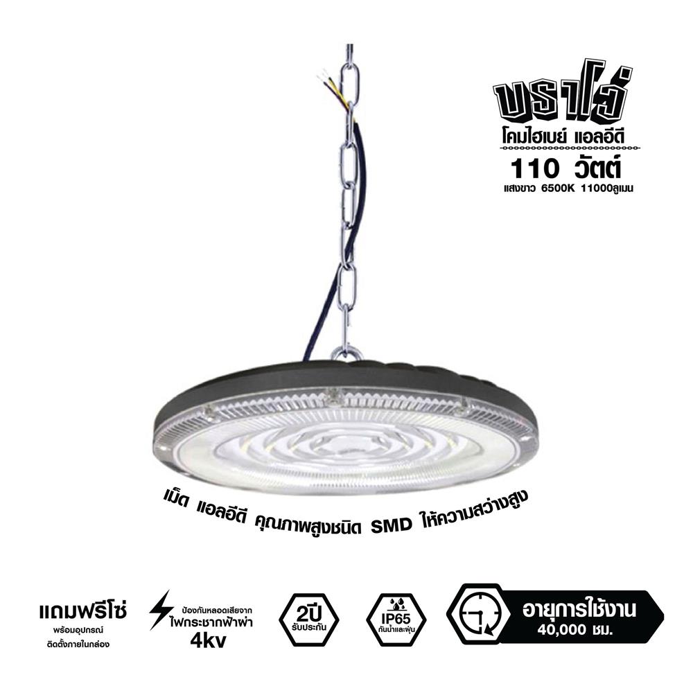 โคมไฮเบย์ LED RACER BRAVO 110 วัตต์ DAYLIGHT สีเทา