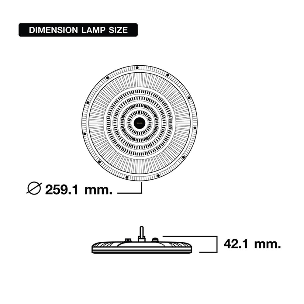 โคมไฮเบย์ LED RACER BRAVO 110 วัตต์ DAYLIGHT สีเทา