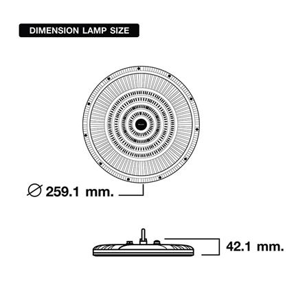 โคมไฮเบย์ LED RACER BRAVO 110 วัตต์ DAYLIGHT สีเทา_4