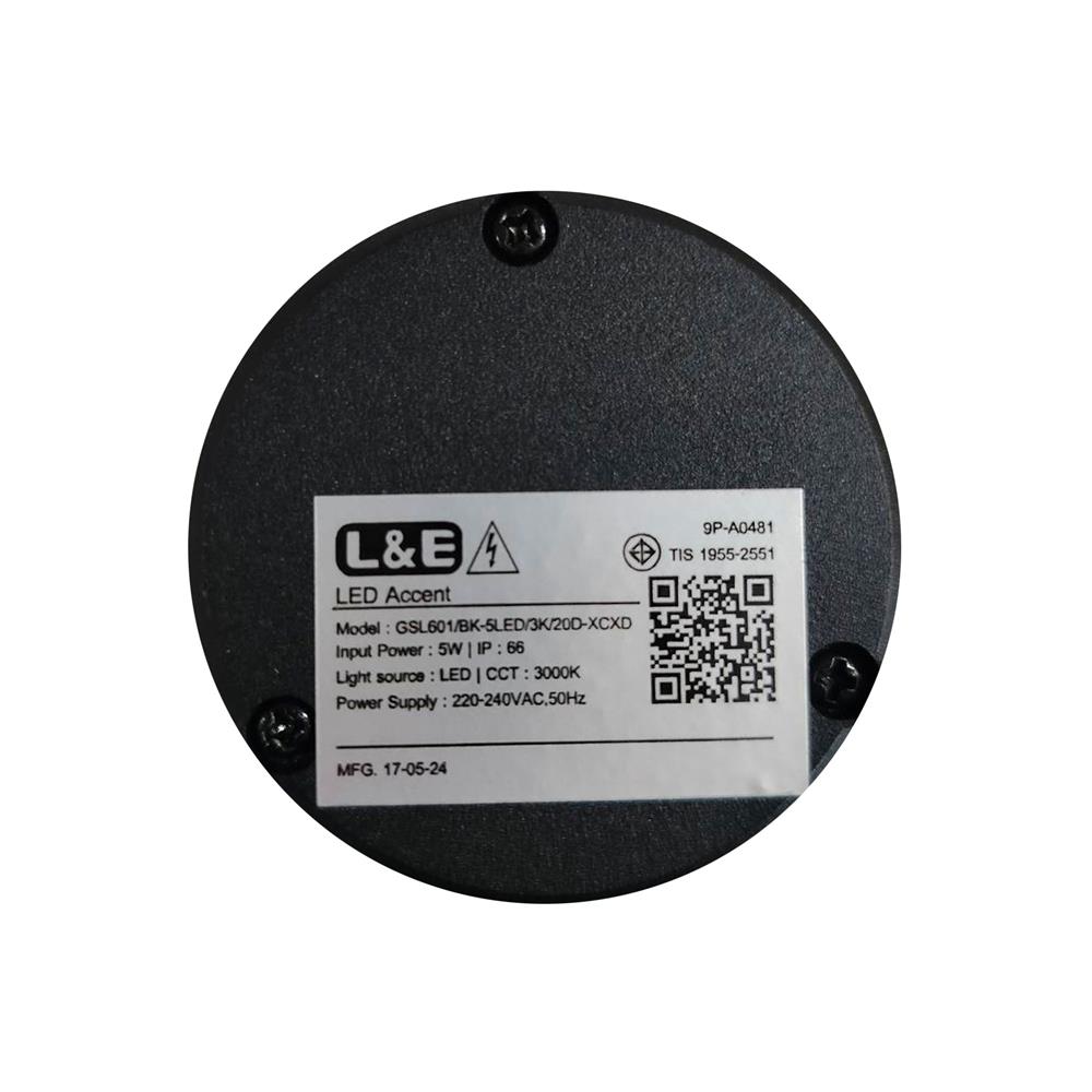 ไฟจัดสวน LED L&E 9P-A0481 5 วัตต์ WARM WHITE สีดำ