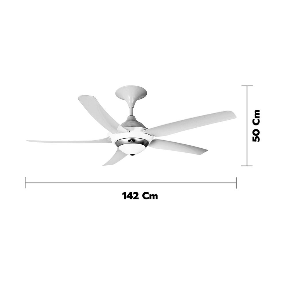 พัดลมไม่มีโคมไฟ CARINI DEKA-R28-WH 56 นิ้ว สีขาว/เงิน