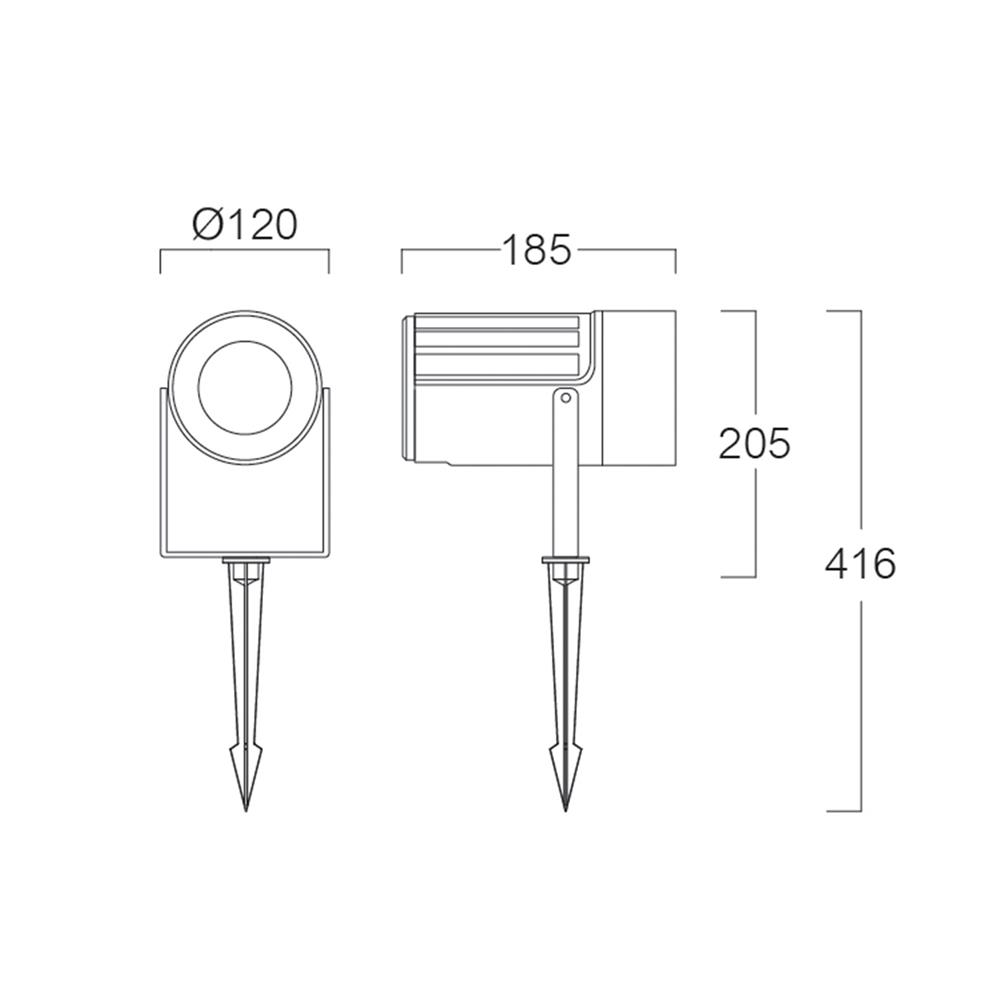 ไฟจัดสวน LED L&E 9P-A0483 32 วัตต์ WARM WHITE สีดำ