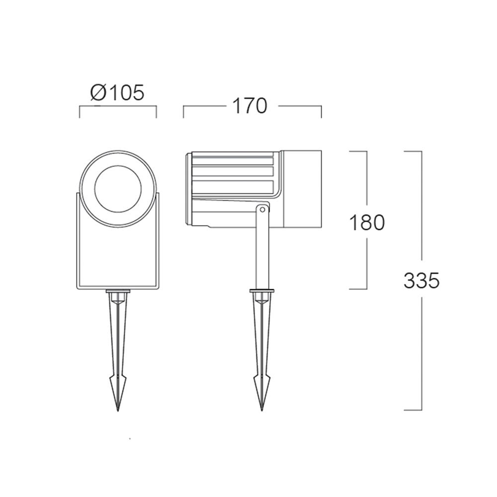 ไฟจัดสวน LED L&E 9P-A0482 16 วัตต์ WARM WHITE สีดำ