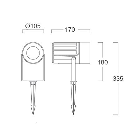 ไฟจัดสวน LED L&E 9P-A0482 16 วัตต์ WARM WHITE สีดำ_3