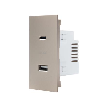 เต้ารับ USB 1 ช่อง TYPE C 1 ช่อง SIMON SIM52S-12CS-G7 สีทอง_1