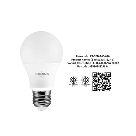 หลอด LED SHINING A60 9 วัตต์ WARM WHITE E27_8