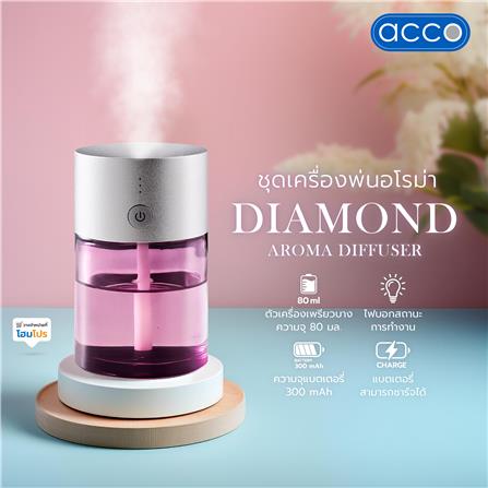 ชุดเครื่องพ่นอโรม่า ACCO 80 มล. DIAMOND สีชมพู_5