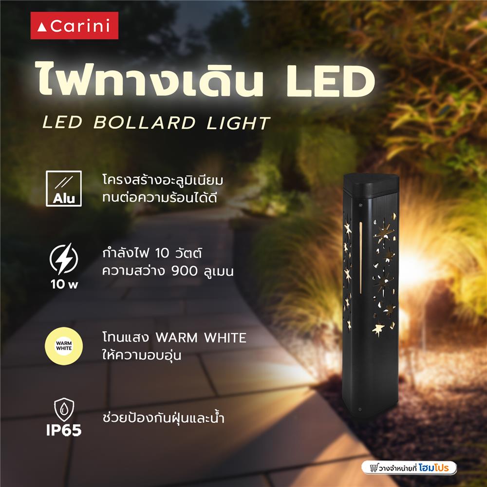 ไฟทางเดิน LED CARINI HK-Y2025 60CM 10 วัตต์ WARM WHITE สีดำ