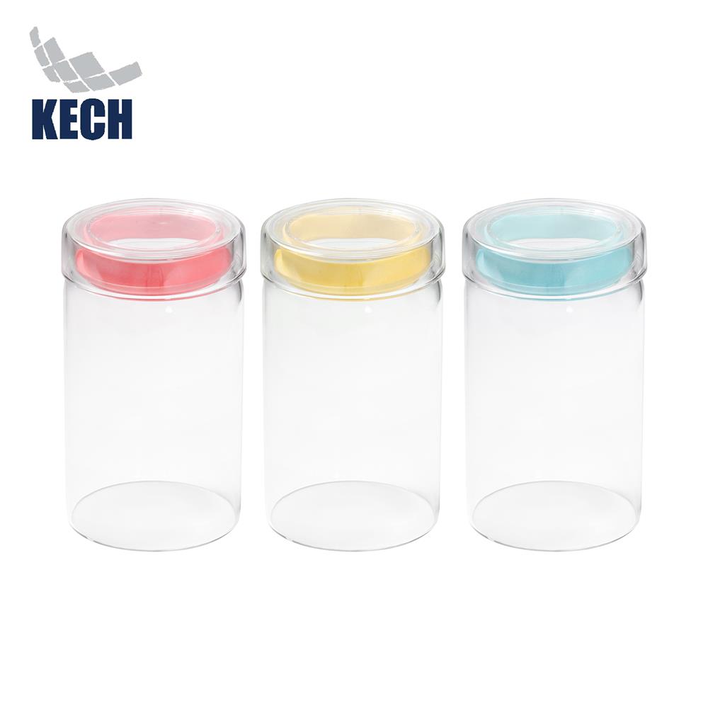 ชุดขวดโหลแก้ว ฝาดึง KECH MILK 1 ลิตร แพ็ก 3 ชิ้น หลากสี_1