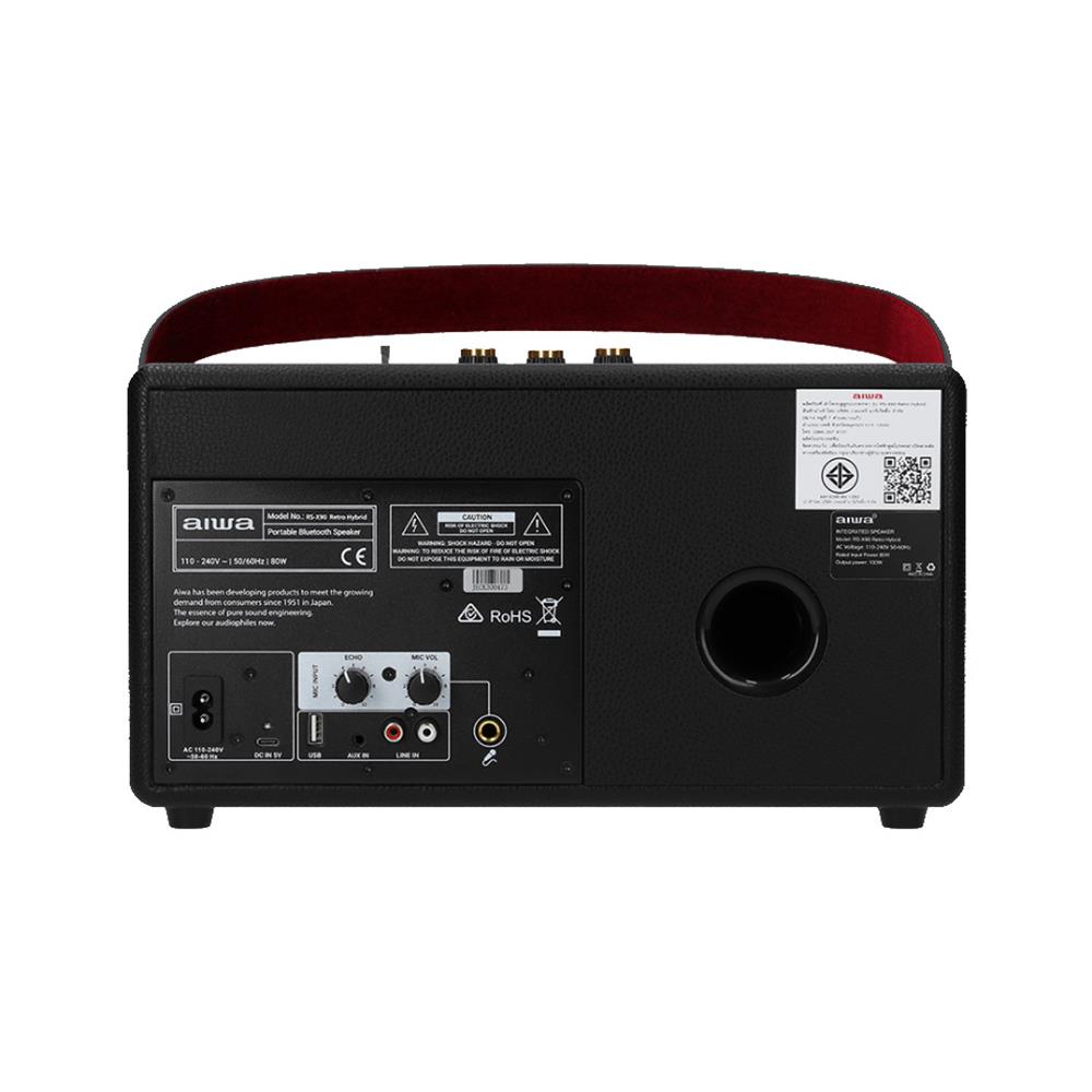 ลำโพงบลูทูธ AIWA RETRO HYBRID RS-X90 สีดำ