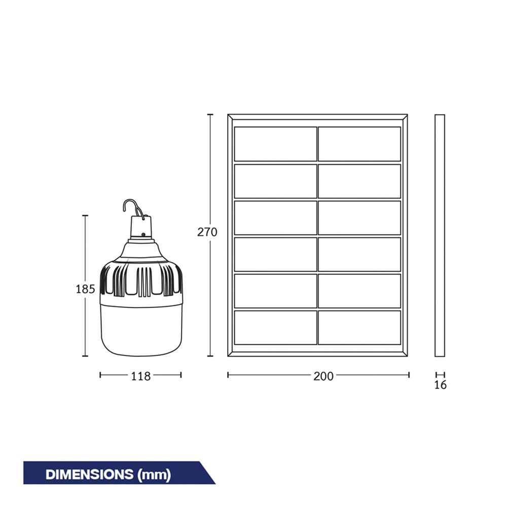 ไฟจัดสวน SOLAR BEC SUNRISE 120 วัตต์ DAYLIGHT สีขาว