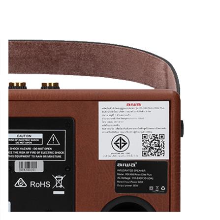 ลำโพงบลูทูธ AIWA RETRO ELITE PLUS RS-X88 สีน้ำตาล_6