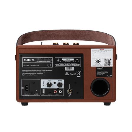 ลำโพงบลูทูธ AIWA RETRO ELITE PLUS RS-X88 สีน้ำตาล_5
