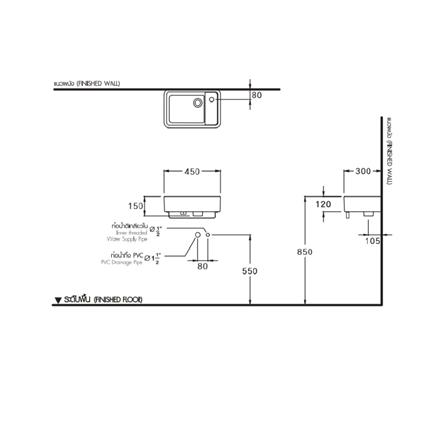 อ่างล้างหน้าแขวน COTTO C00657WH สีขาว_1