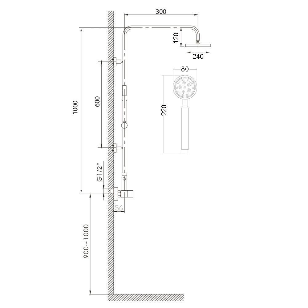 ฝักบัว RAIN SHOWER NOVABATH NVB-RS748-10HS