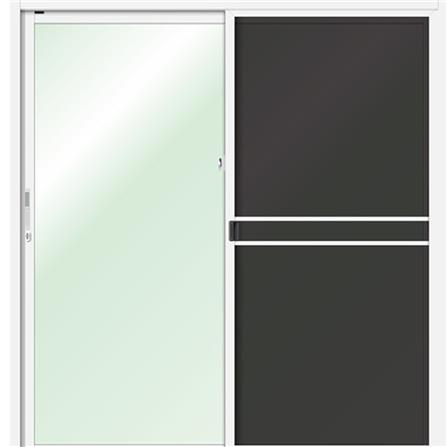 ประตูบานเลื่อน อะลูมิเนียม S-S มุ้ง LYNN OK 200x205 ซม. สีขาว_1