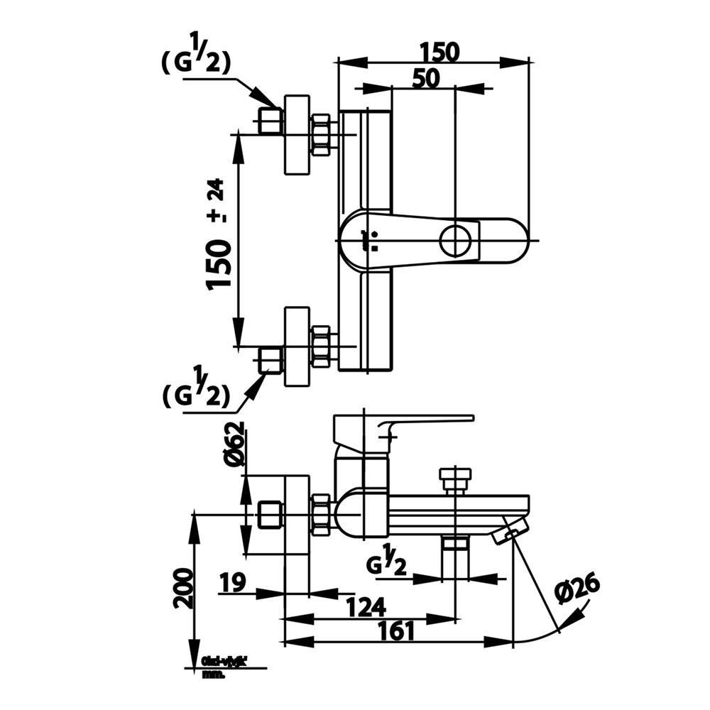 ก๊อกผสมอ่างอาบ COTTO CT2164A