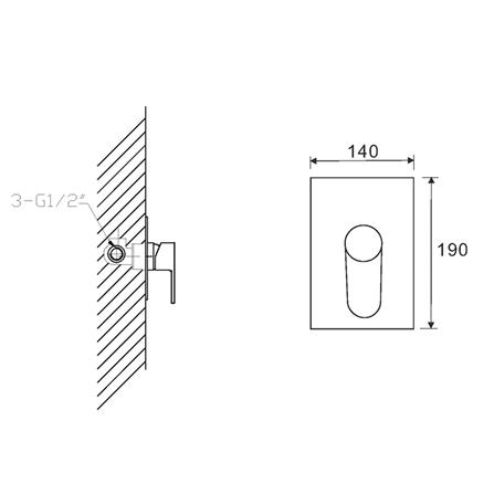 วาล์วฝังกำแพงผสม NOVABATH NVG-2101A_1