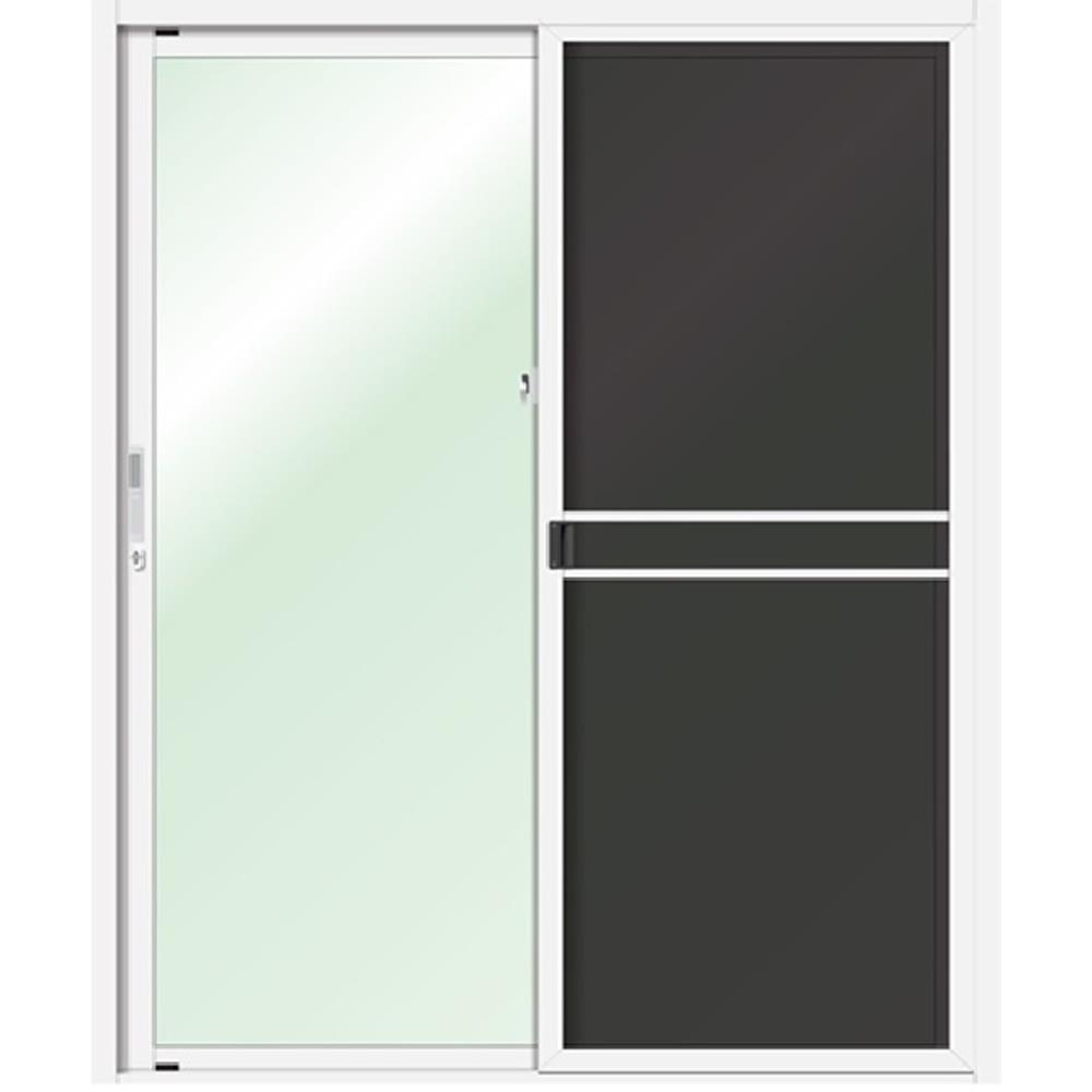 ประตูบานเลื่อน อะลูมิเนียม S-S มุ้ง LYNN OK 160x205 ซม. สีขาว