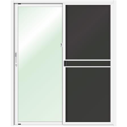 ประตูบานเลื่อน อะลูมิเนียม S-S มุ้ง LYNN OK 160x205 ซม. สีขาว_1