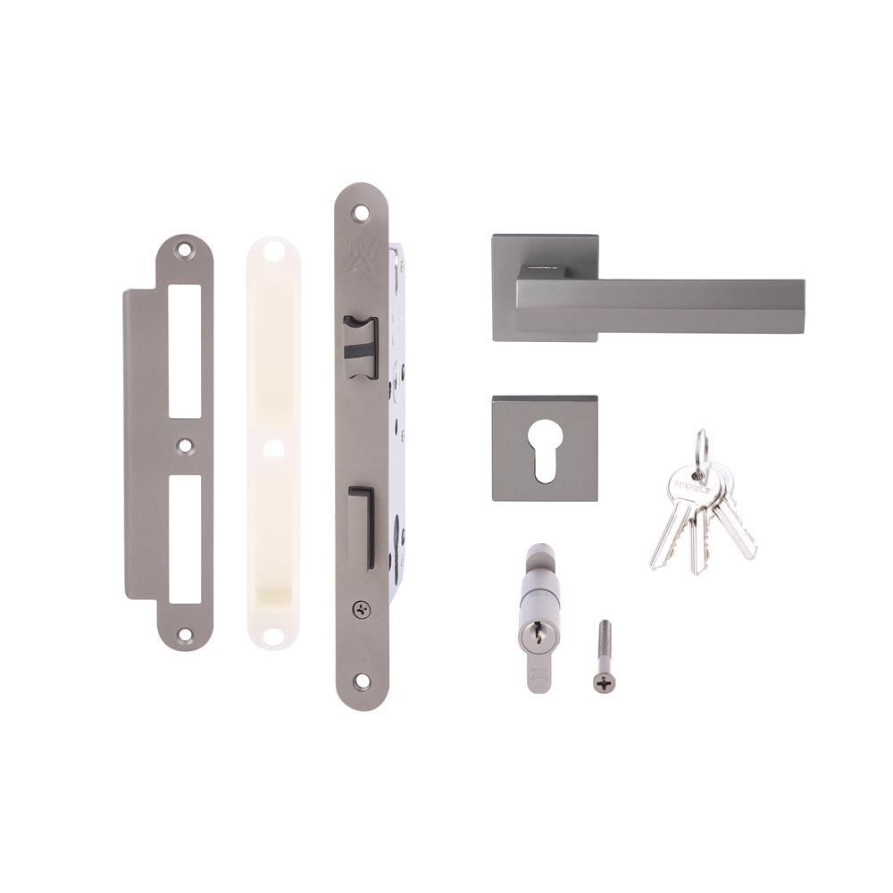 มือจับก้านโยกห้องทั่วไป MORTISE HAFELE 489.11.040 สีเทาเมทัลลิค