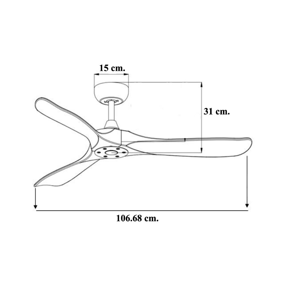 พัดลมไม่มีโคมไฟ WINFAVOUR WFDC42/DC31(BN) 42 นิ้ว สีเงิน/ลายไม้