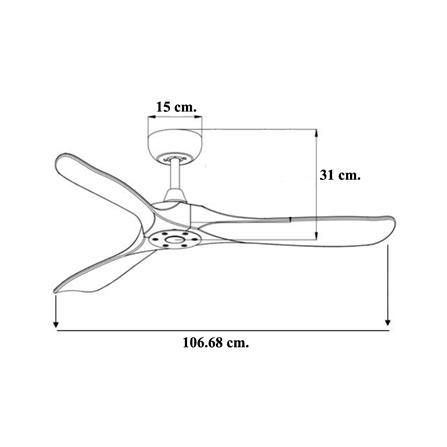 พัดลมไม่มีโคมไฟ WINFAVOUR WFDC42/DC31(BN) 42 นิ้ว สีเงิน/ลายไม้_3