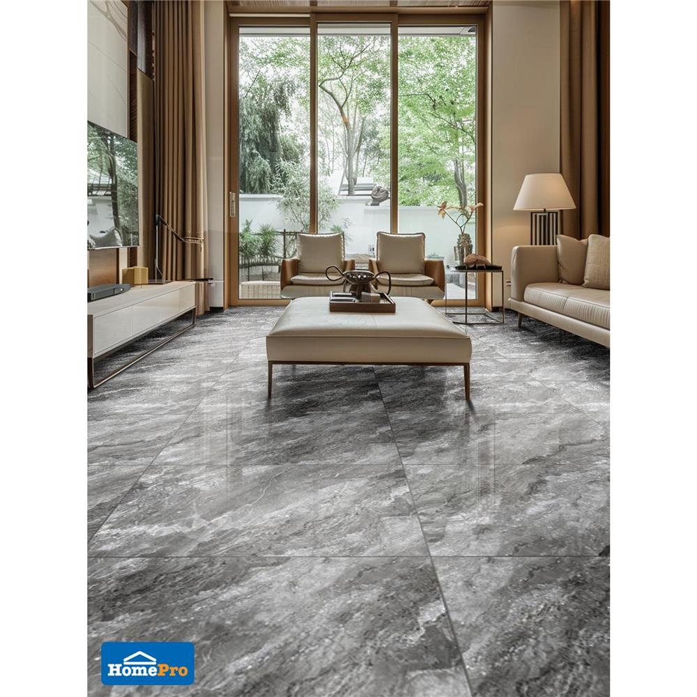 กระเบื้องพื้นพอร์ซเลน 60x90 ซม. TARA โรบิน เทาเข้ม 1.62 ตร.ม.