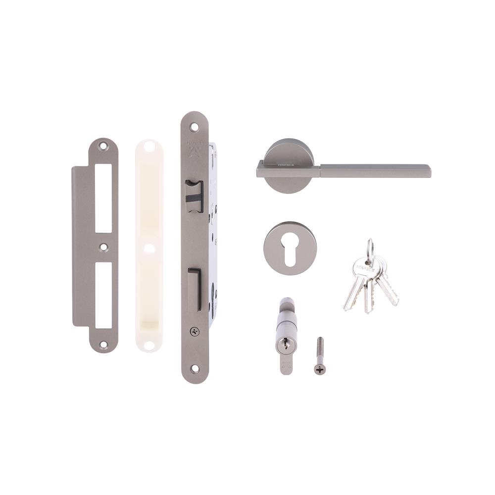 มือจับก้านโยกห้องทั่วไป MORTISE HAFELE 489.11.046 สีเทาดำ