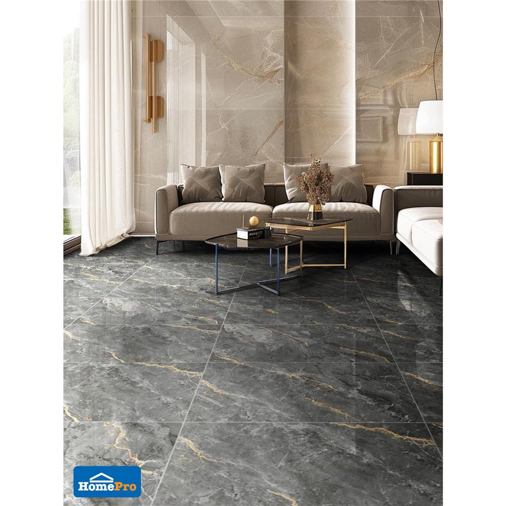 กระเบื้องพื้นพอร์ซเลน 60x90 ซม. TARA มิซซี่ เทาเข้ม 1.62 ตร.ม.