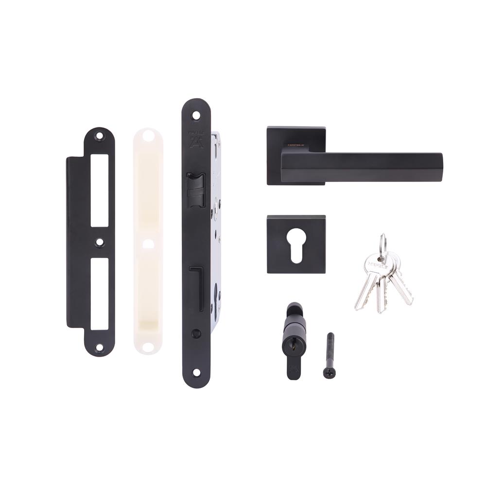 มือจับก้านโยกห้องทั่วไป MORTISE HAFELE 489.11.042 สีดำด้าน