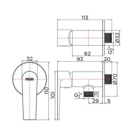 วาล์วฝักบัว 1 ทาง KARAT FAUCET KF-75-870-50_2