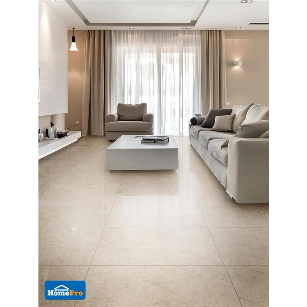 กระเบื้องพื้นพอร์ซเลน 60x90 ซม. TARA เจนนี่ ไลท์ ครีม 1.62 ตร.ม.