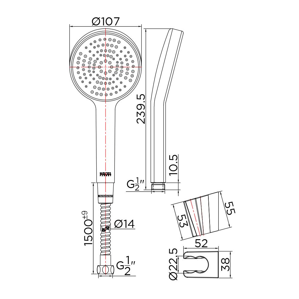 ชุดฝักบัวสายอ่อน 1 ระดับ KARAT FAUCET KS-34-231-11