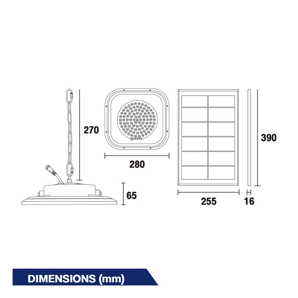 ไฟช่อภายนอก SOLAR BEC COMET-BK 200 วัตต์ DAYLIGHT สีดำ