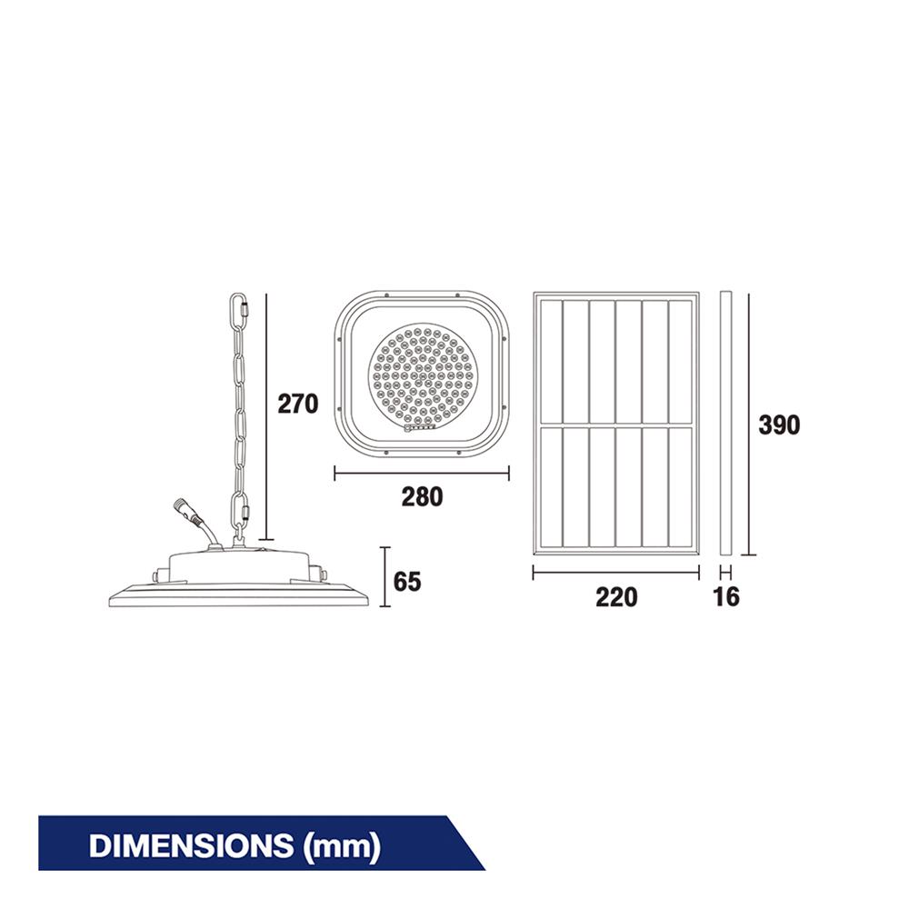 ไฟช่อภายนอก SOLAR BEC COMET-BK 100 วัตต์ DAYLIGHT สีดำ