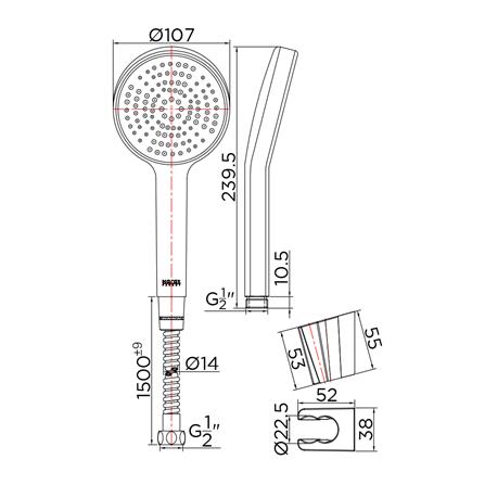 ชุดฝักบัวสายอ่อน 1 ระดับ KARAT FAUCET KS-34-231-50_2
