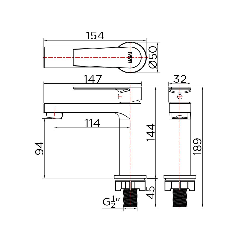 ก๊อกอ่างล้างหน้าเดี่ยว KARAT FAUCET KF-76-610-50