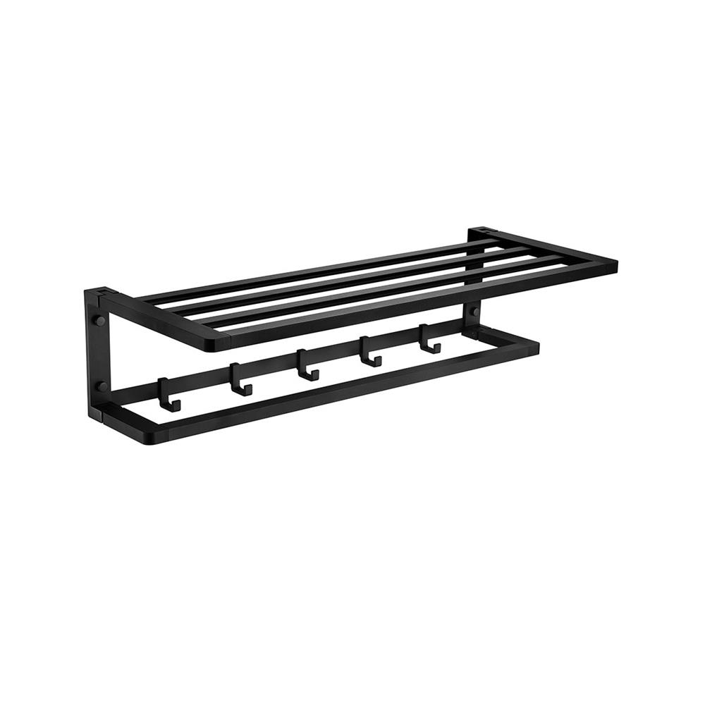 ชั้นวางพร้อมราว RASLAND RA W1533-W5566-BK สีดำ