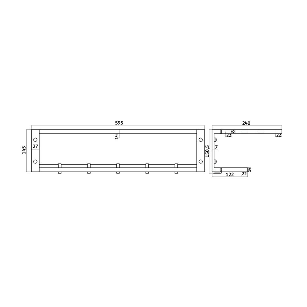 ชั้นวางพร้อมราว RASLAND RA W1533-W5566-BK สีดำ