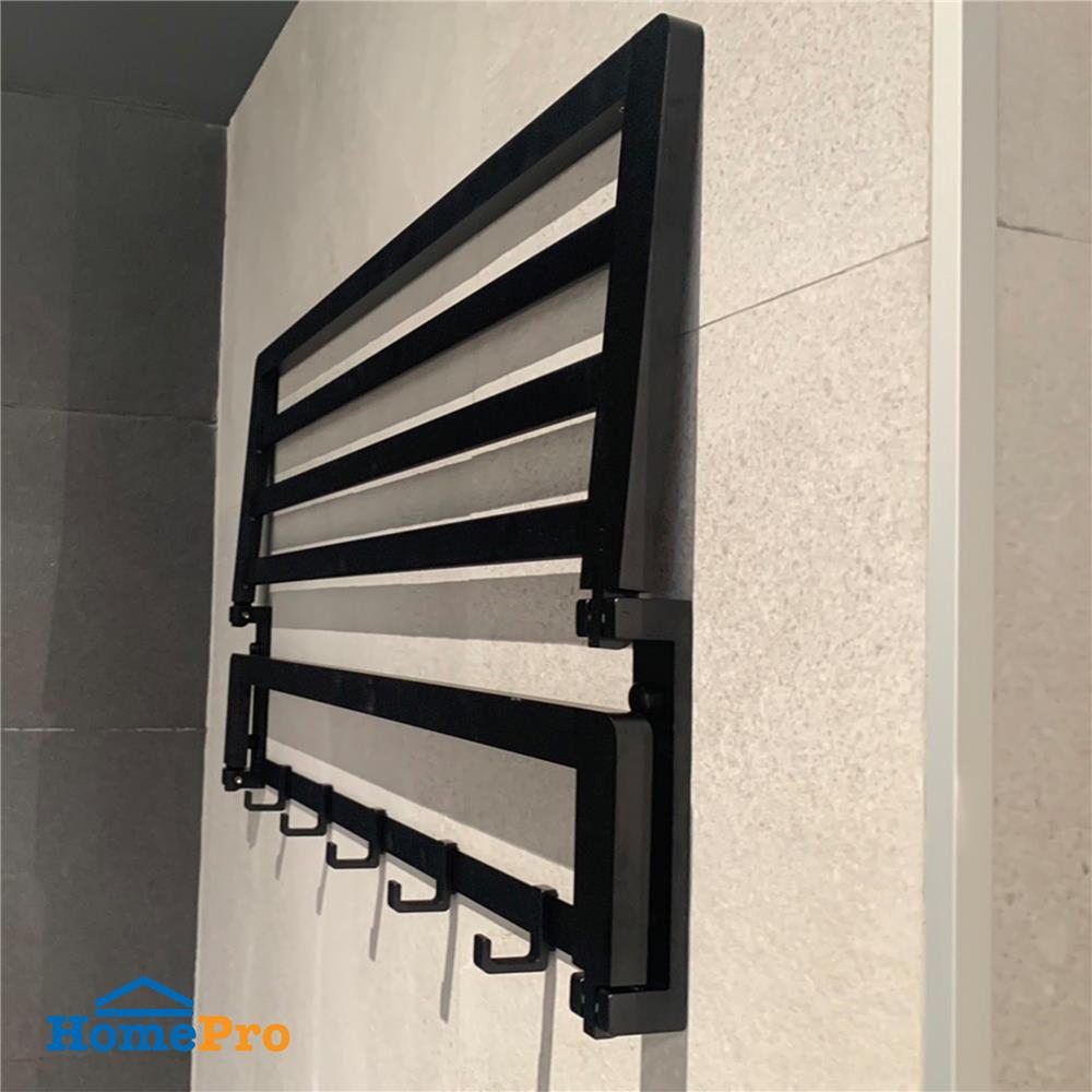 ชั้นวางพร้อมราว RASLAND RA W1533-W5566-BK สีดำ