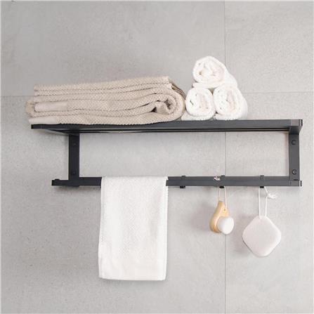 ชั้นวางพร้อมราว RASLAND RA W1533-W5566-BK สีดำ_2