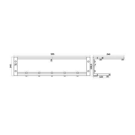 ชั้นวางพร้อมราว RASLAND RA W1533-W5566-BK สีดำ_6