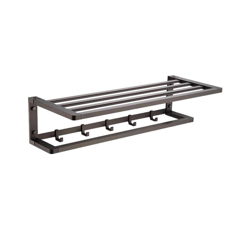 ชั้นวางพร้อมราว RASLAND RA W1533-W1234-GG สีดำ