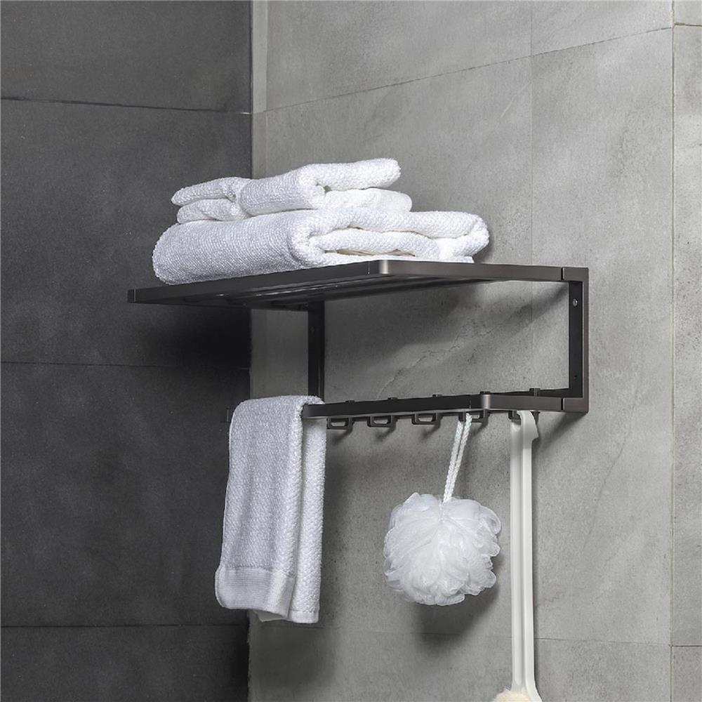 ชั้นวางพร้อมราว RASLAND RA W1533-W1234-GG สีดำ