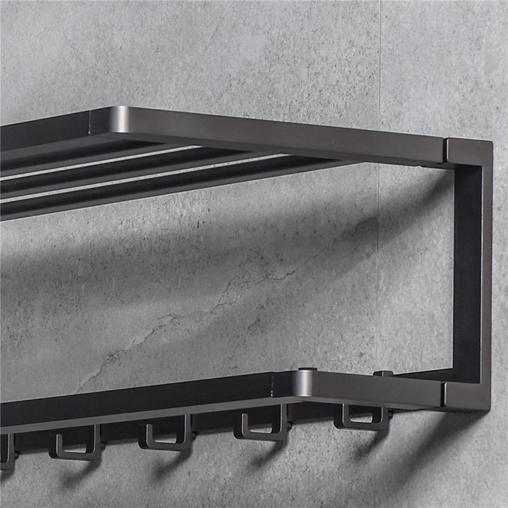 ชั้นวางพร้อมราว RASLAND RA W1533-W1234-GG สีดำ