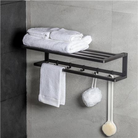 ชั้นวางพร้อมราว RASLAND RA W1533-W1234-GG สีดำ_1