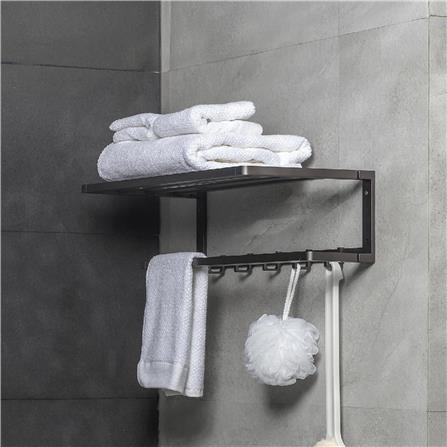 ชั้นวางพร้อมราว RASLAND RA W1533-W1234-GG สีดำ_2